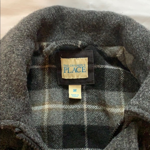 Pea Coat Children’s Place 3T unisex Dress Coat Fall Winter Christmas Dark Gray - Picture 2 of 5